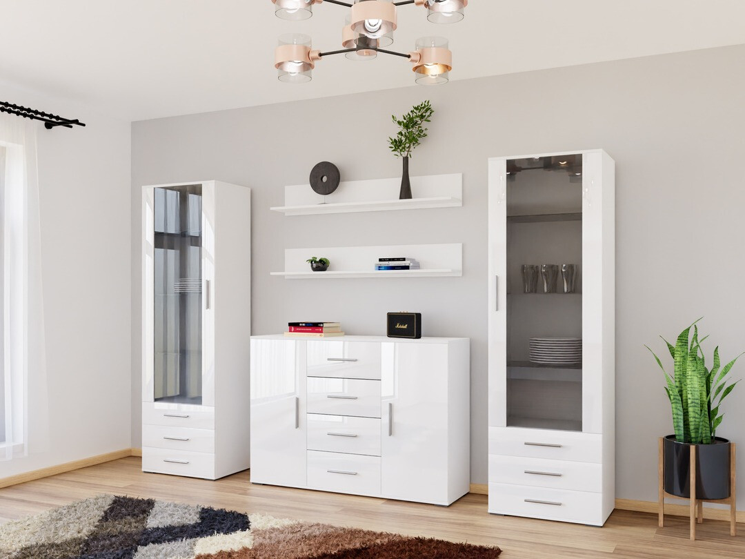 Set de living Tornola 112 (Alb + Alb lucios)