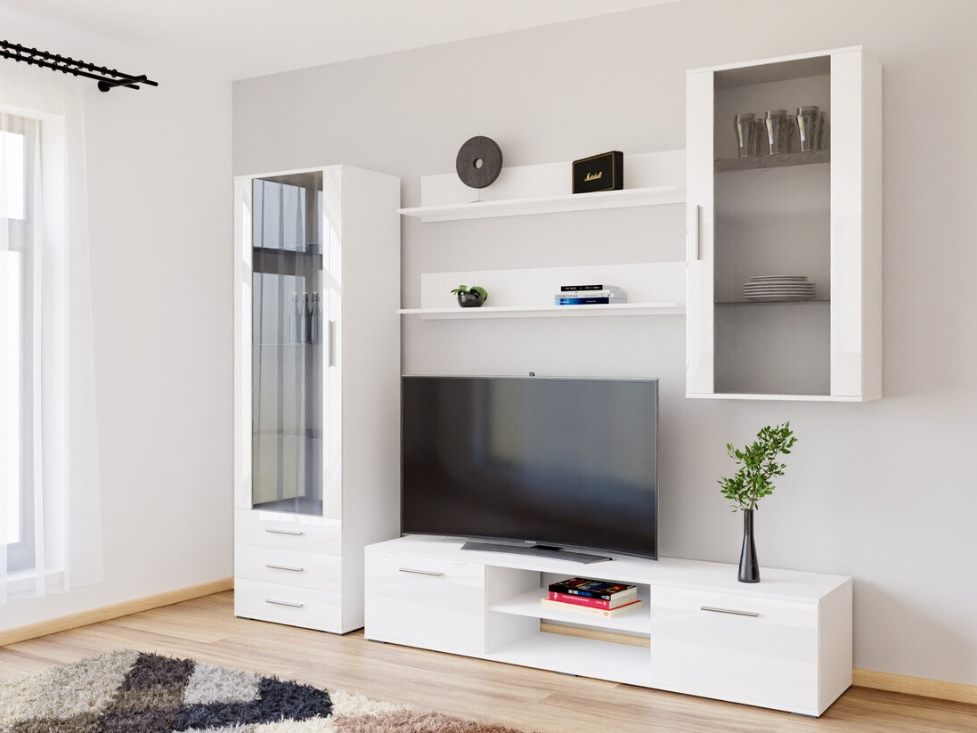 Set de living Tornola 114 (Alb + Alb lucios)
