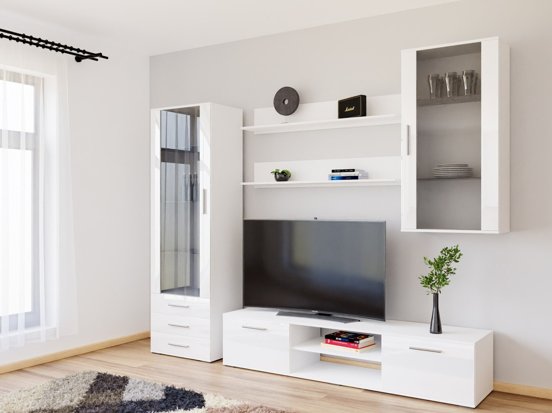 Set de living Tornola 114 (Alb + Alb lucios)