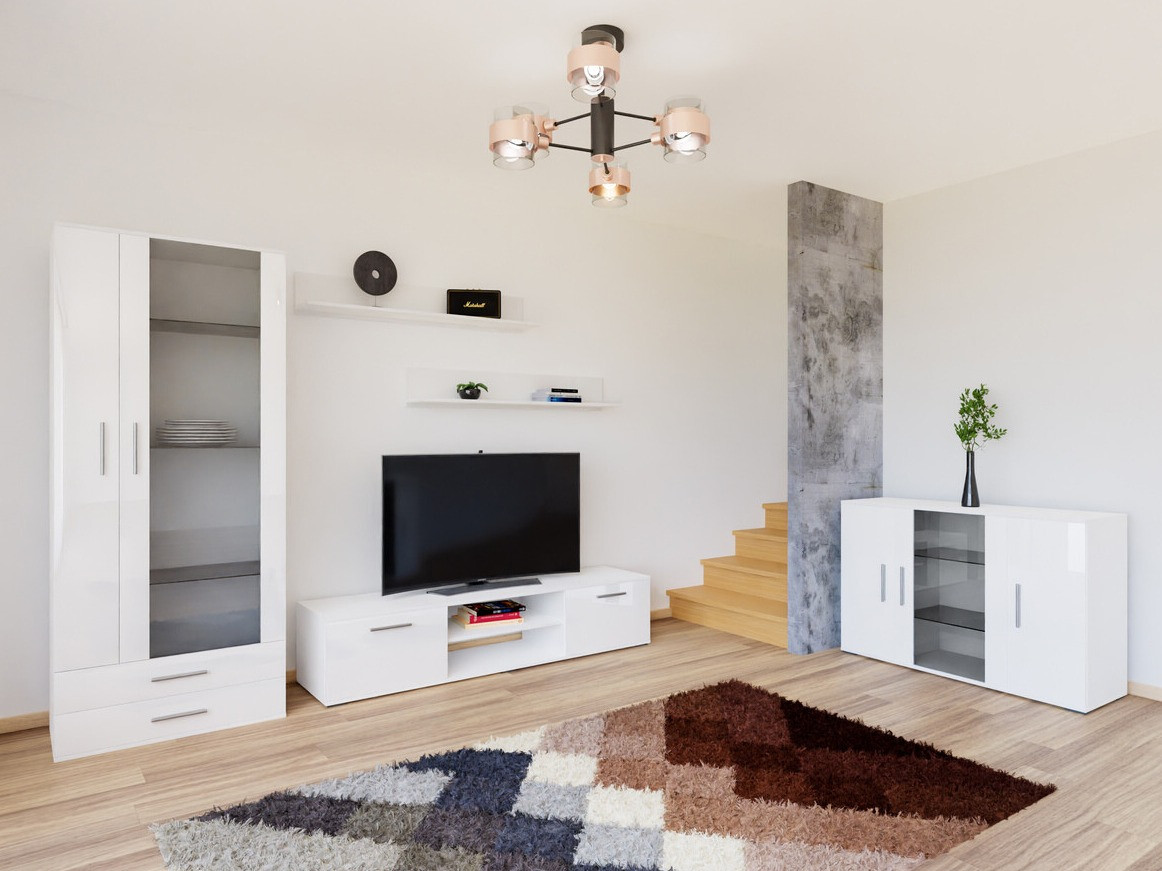 Set de living Tornola 116 (Alb + Alb lucios)