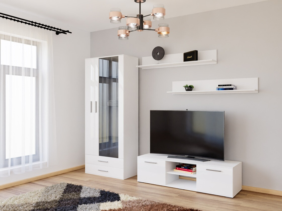 Set de living Tornola 117 (Alb + Alb lucios)