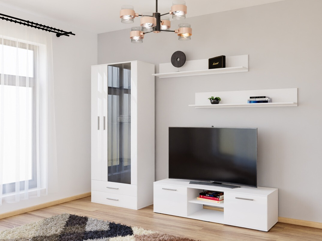 Set de living Tornola 117 (Alb + Alb lucios)