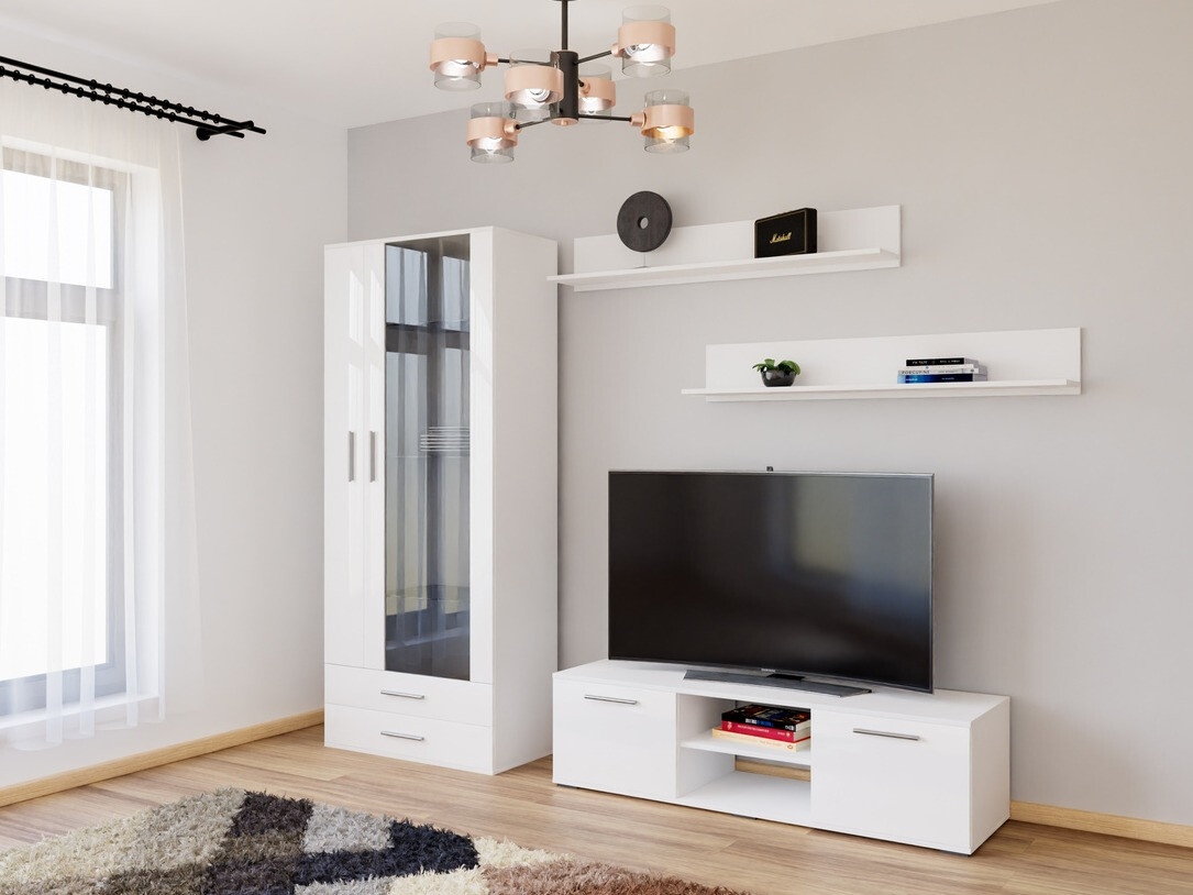 Set de living Tornola 117 (Alb + Alb lucios)