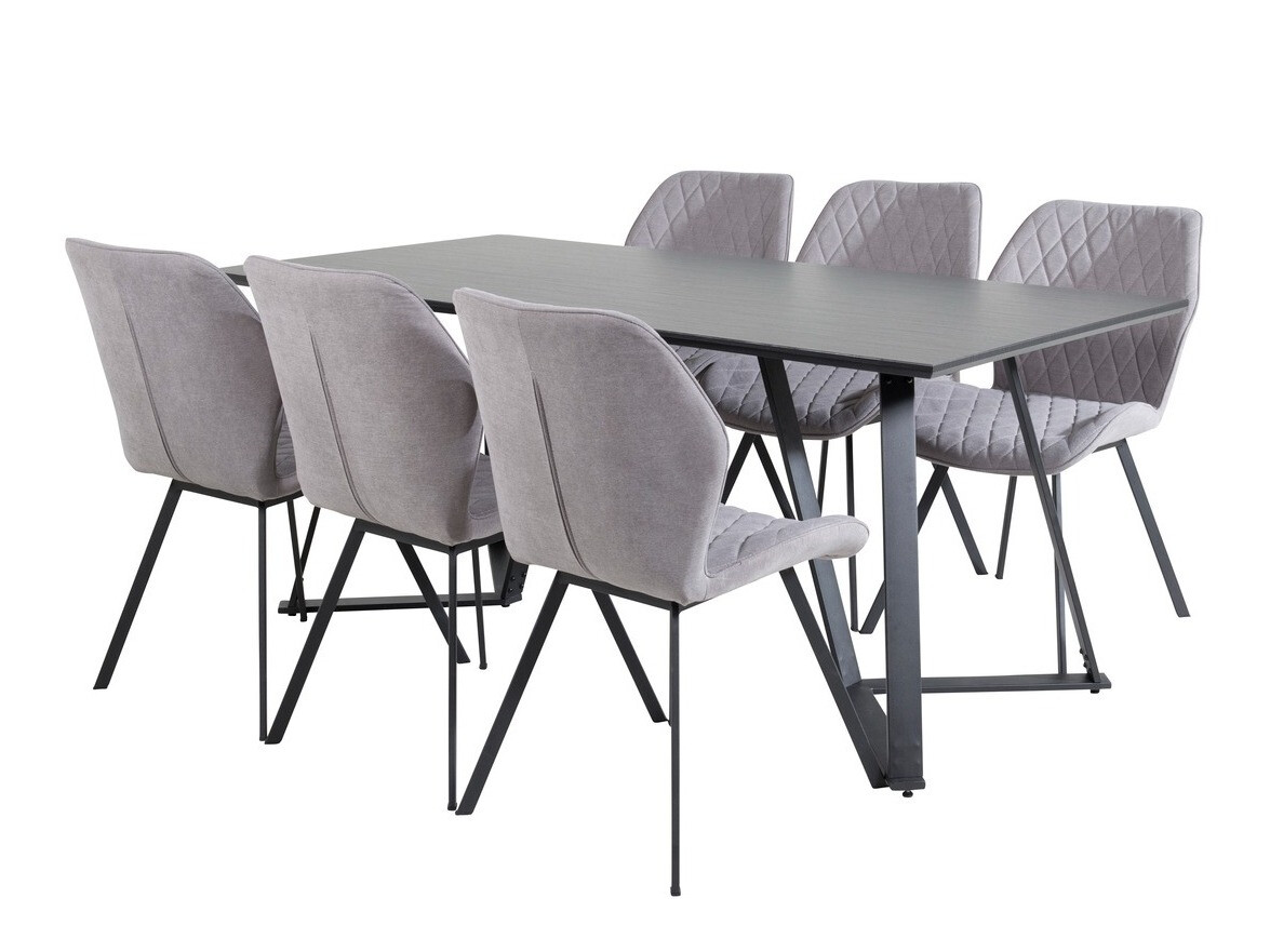 Set de dining Dallas 1685 (Gri + Negru)