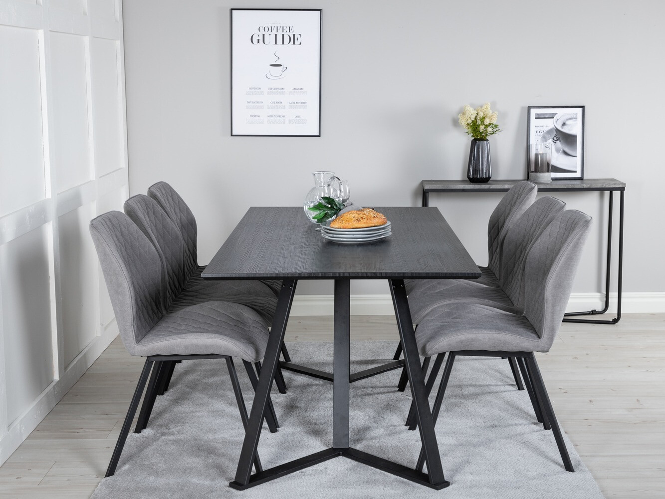 Set de dining Dallas 1685 (Gri + Negru)