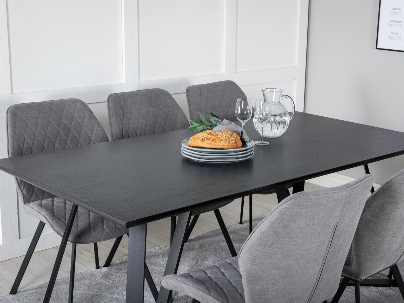 Set de dining Dallas 1685 (Gri + Negru)
