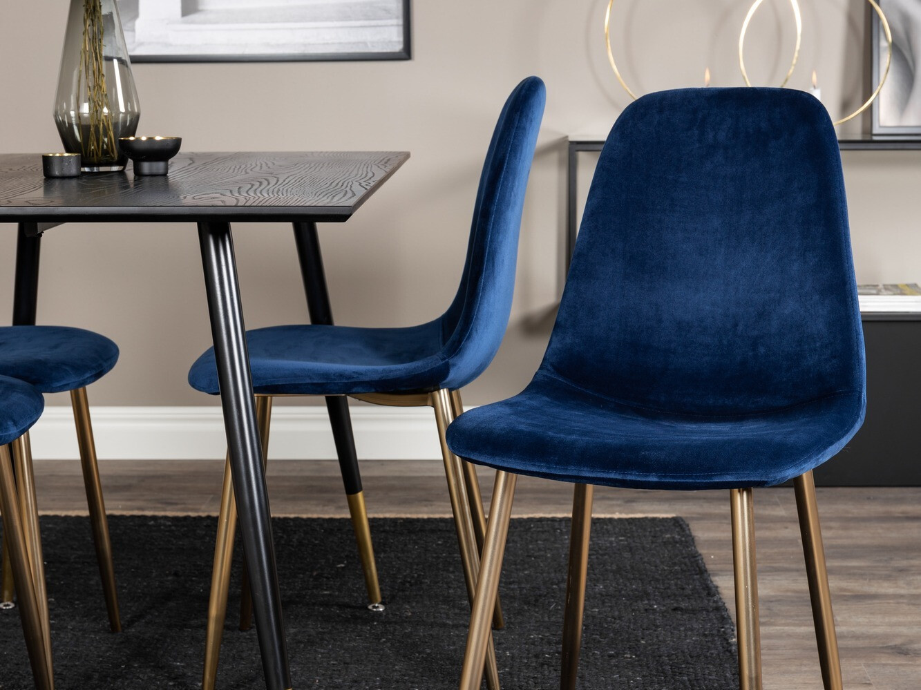 Set de dining Dallas 1693 (Albastru + auriu)