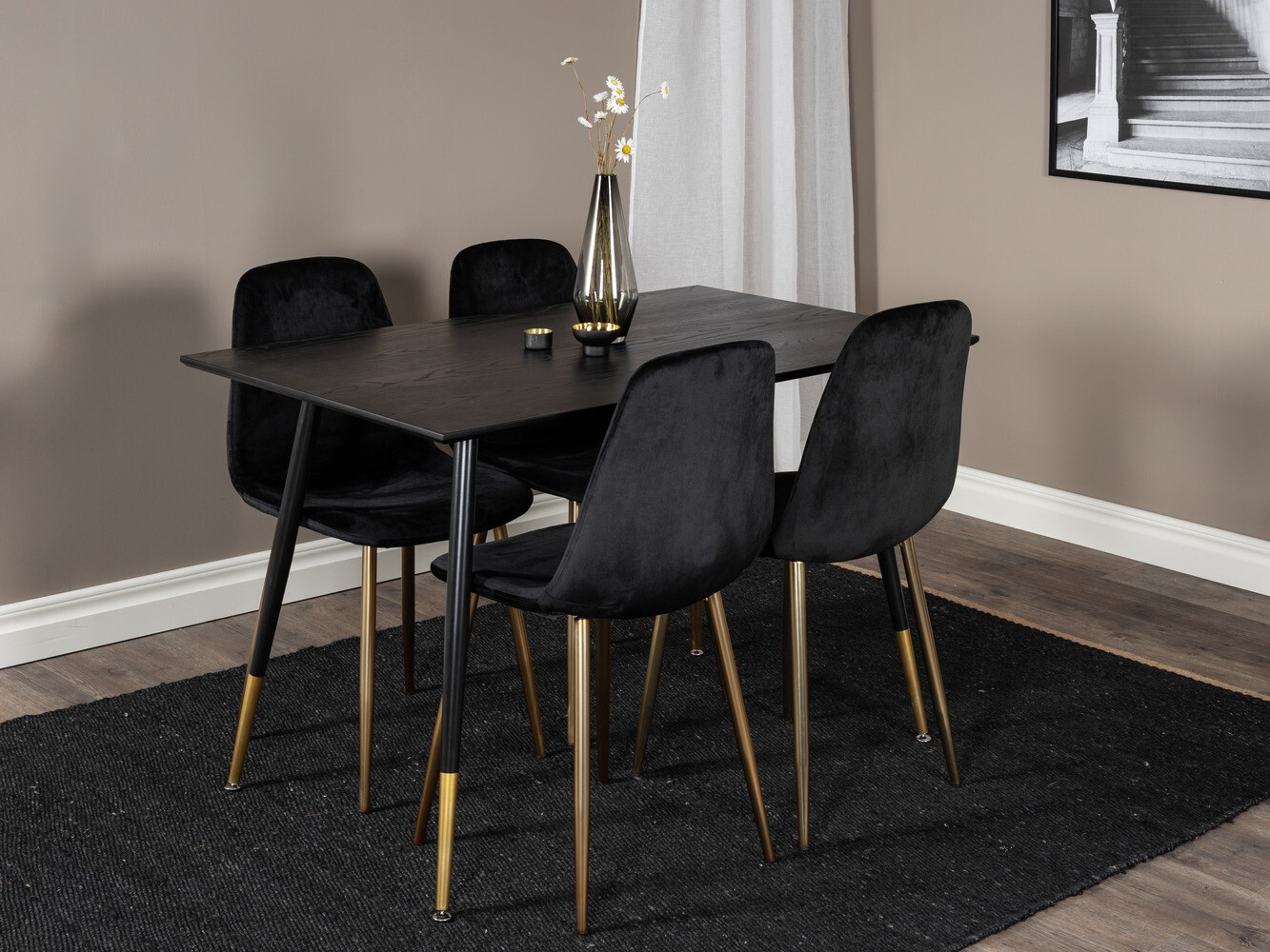 Set de dining Dallas 1693 (Negru)