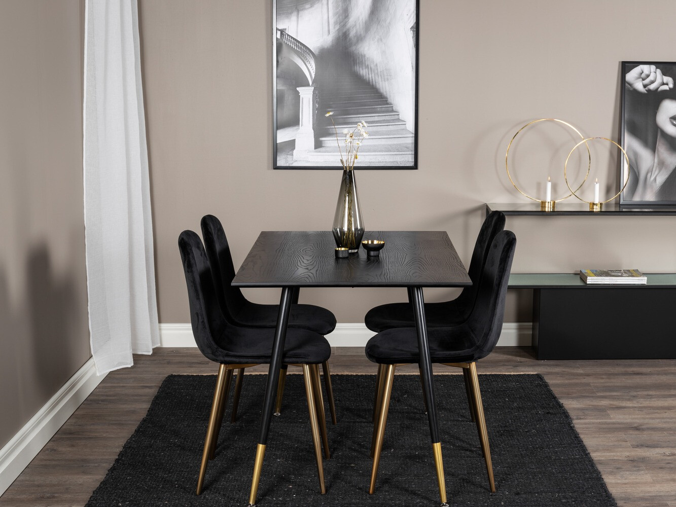 Set de dining Dallas 1693 (Negru)