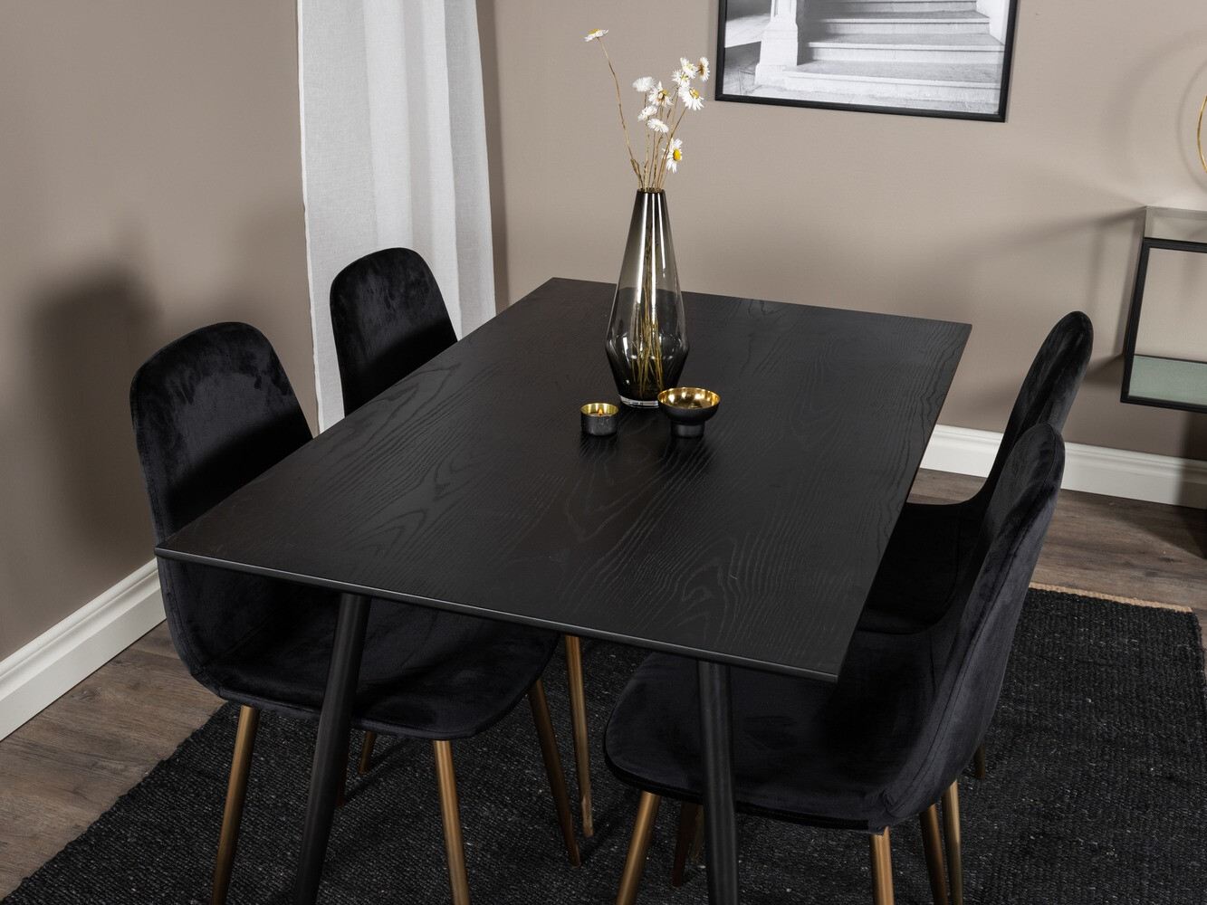 Set de dining Dallas 1693 (Negru)