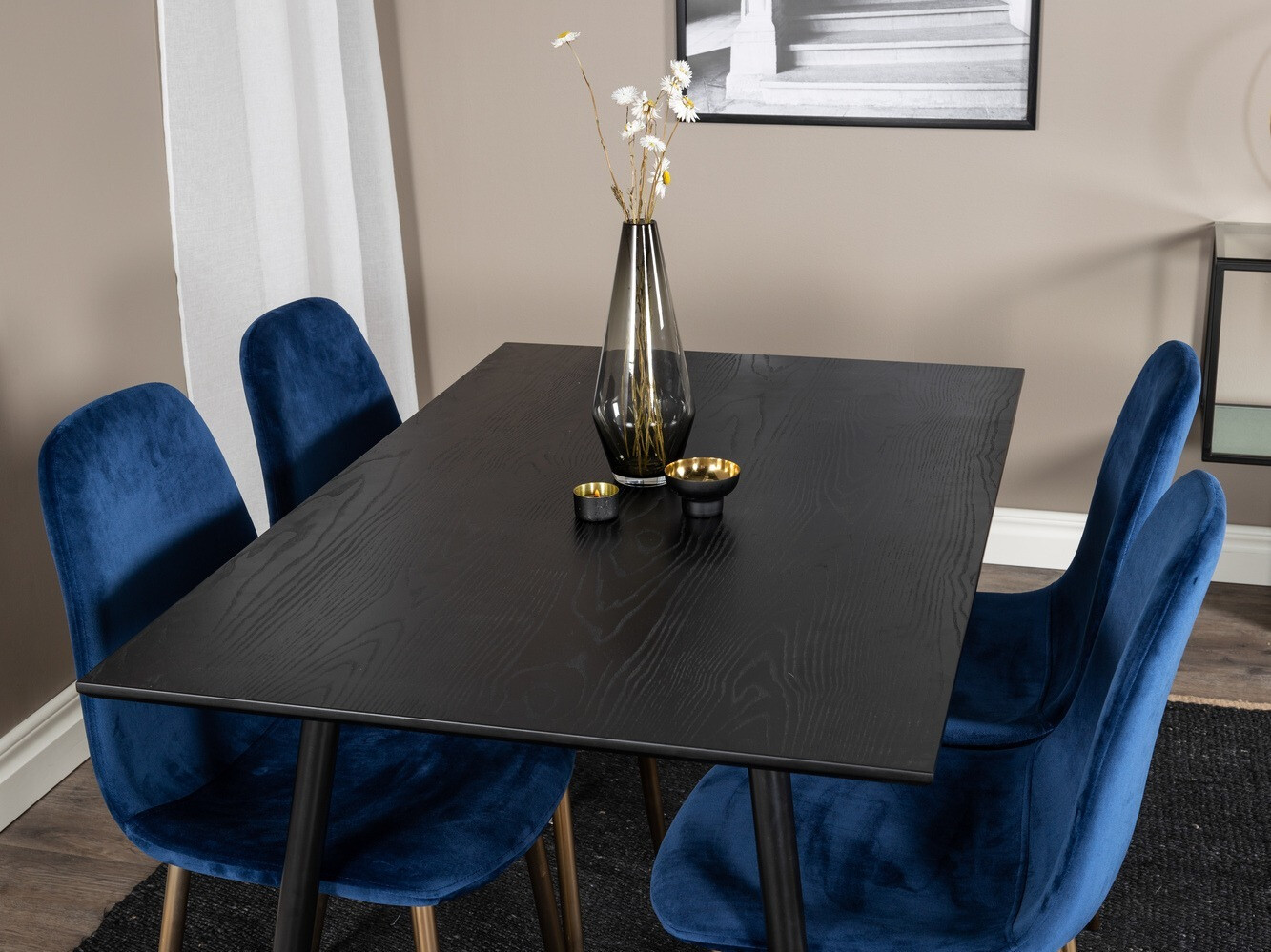 Set de mese Dallas 1693 (Albastru + auriu)