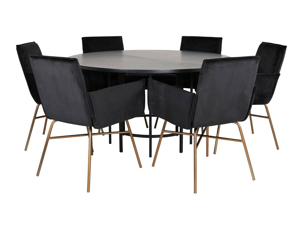Set de dining Dallas 2391 (Negru + Alamă)