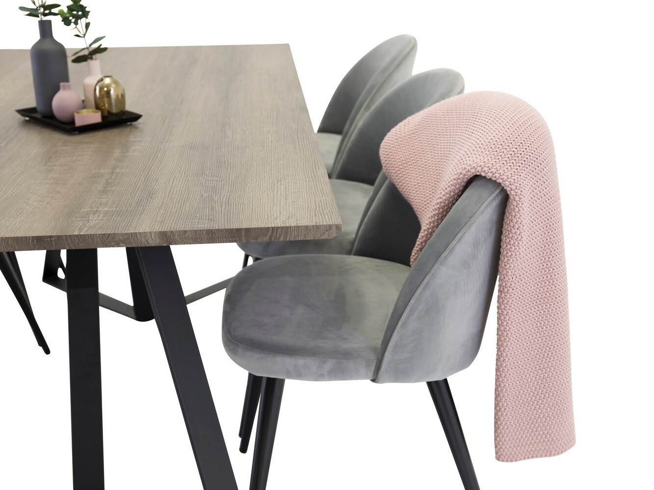 Set de dining Dallas 340 (Gri + Negru)