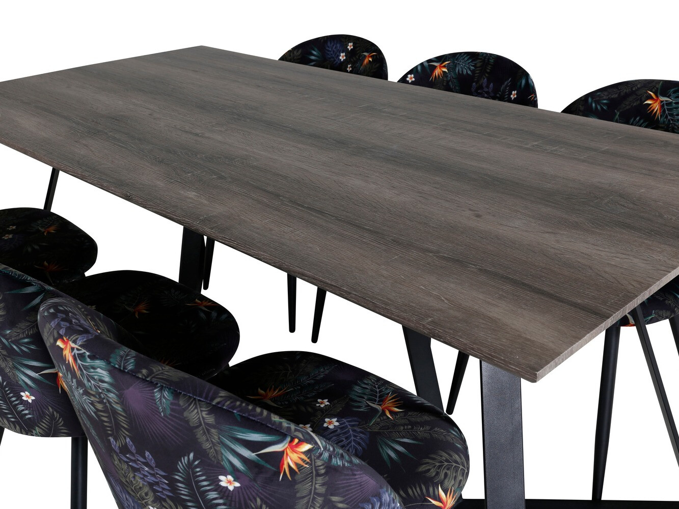 Set de dining Dallas 340 (Model floral + Negru)