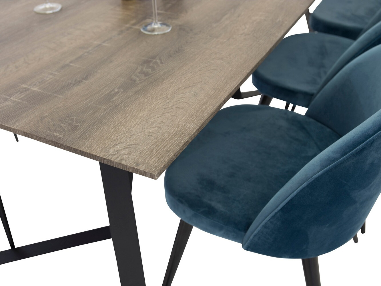 Set de mese Dallas 340 (Albastru inchis + Negru)