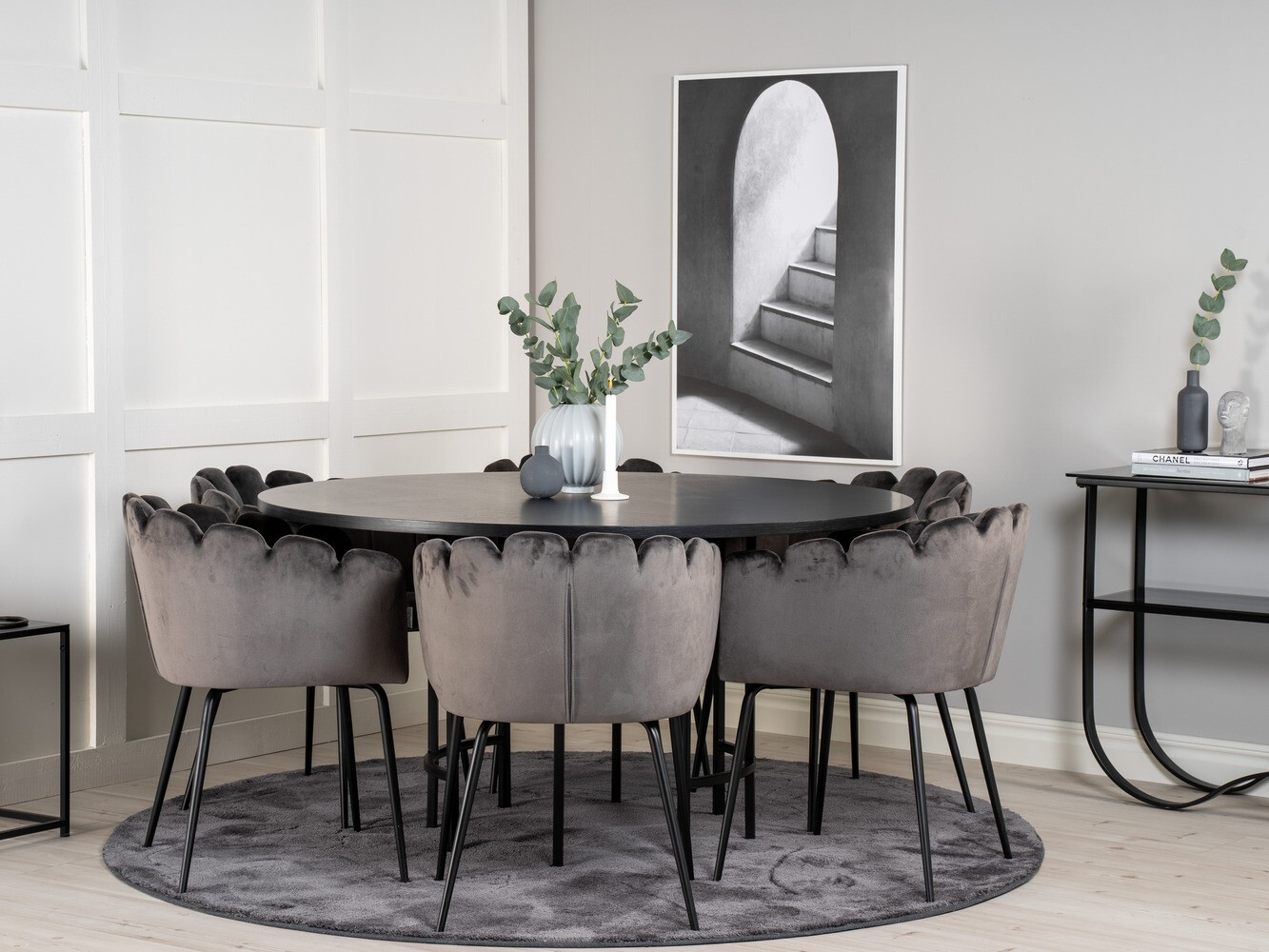 Set de dining Dallas 312 (Gri + Negru)