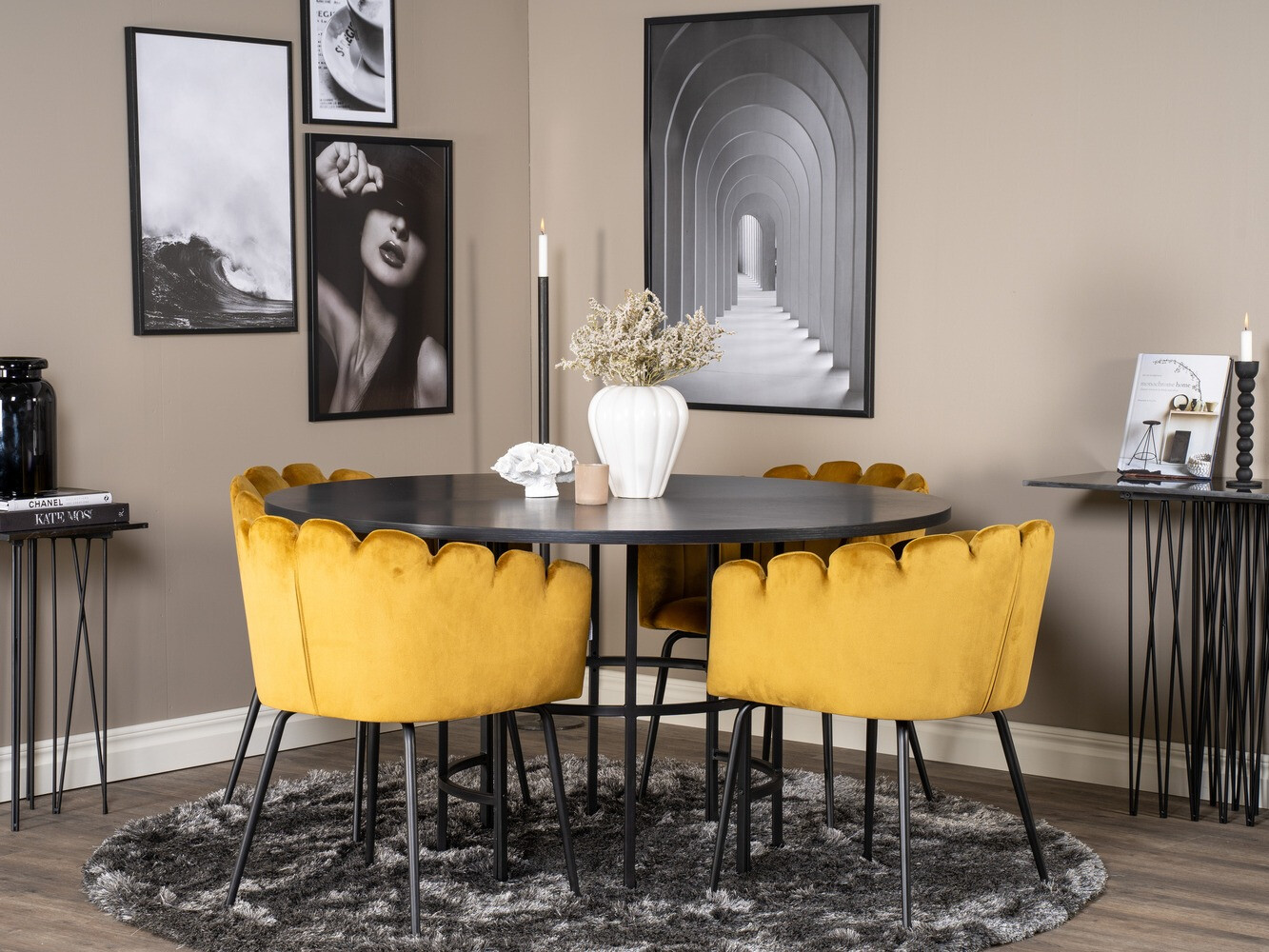 Set de mese Dallas 313 (Galben + Negru)
