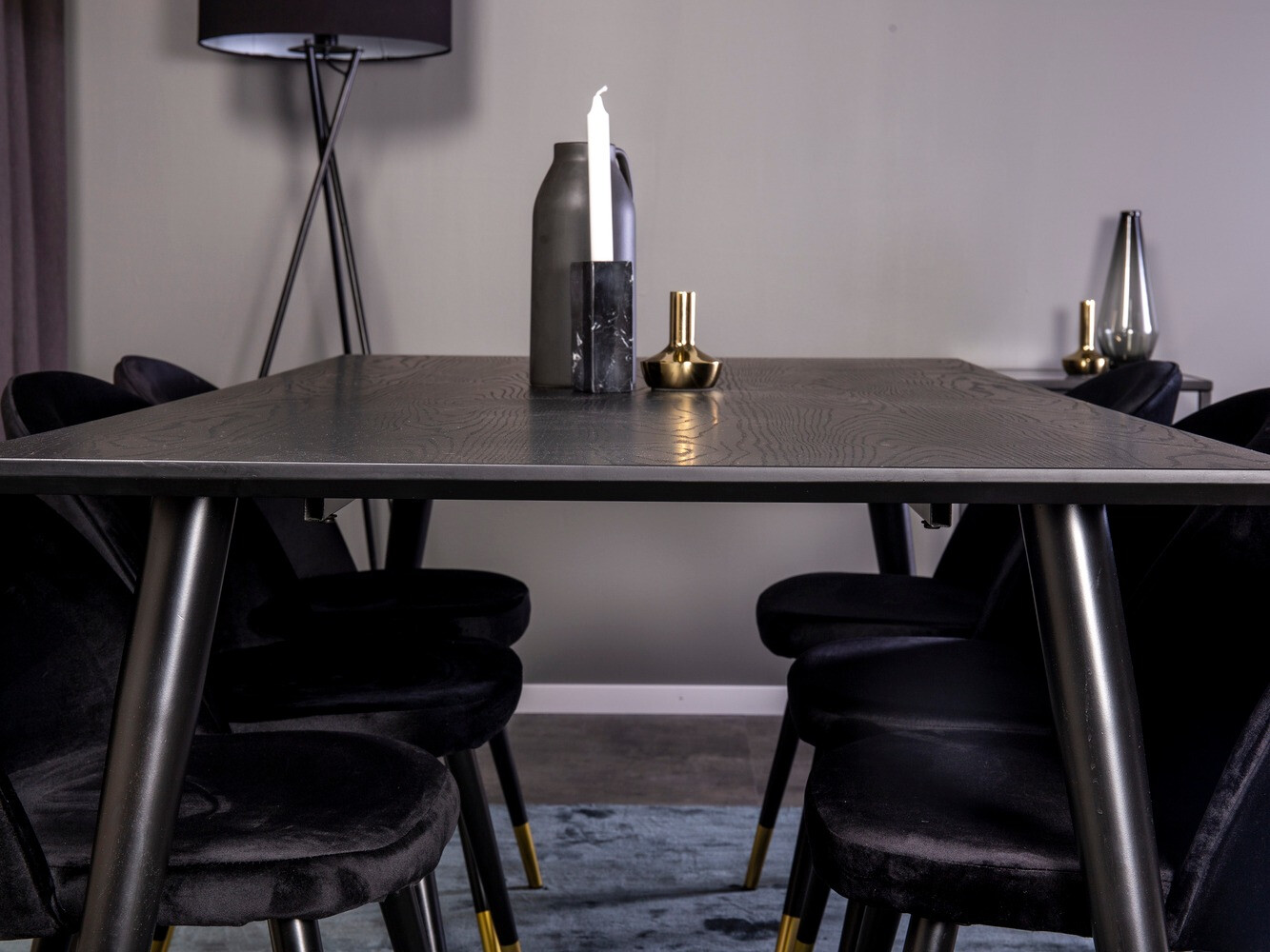 Set de dining Dallas 346 (Negru)