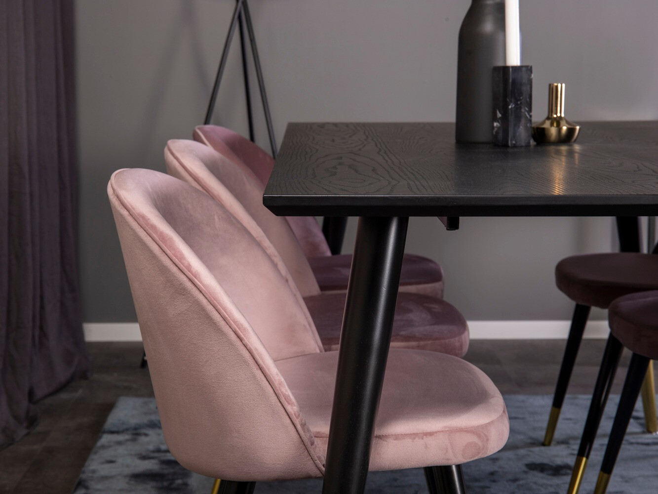 Set de dining Dallas 346 (Roze + Negru)