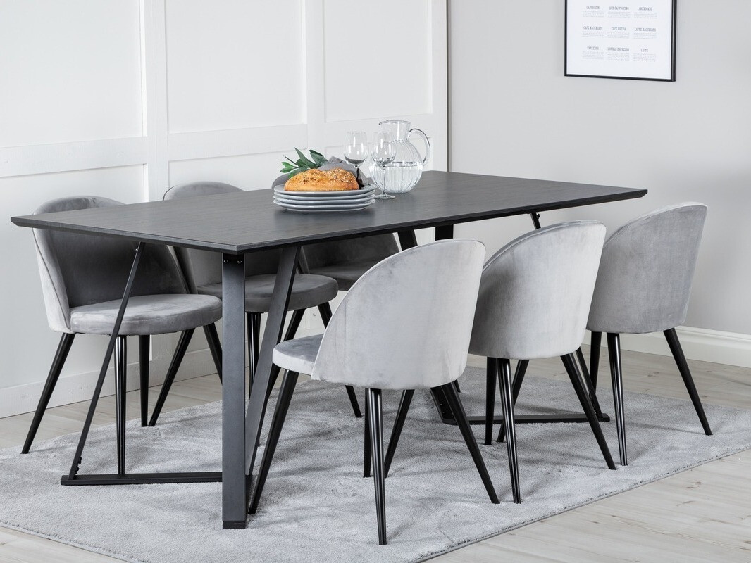 Set de dining Dallas 360 (Gri + Negru)