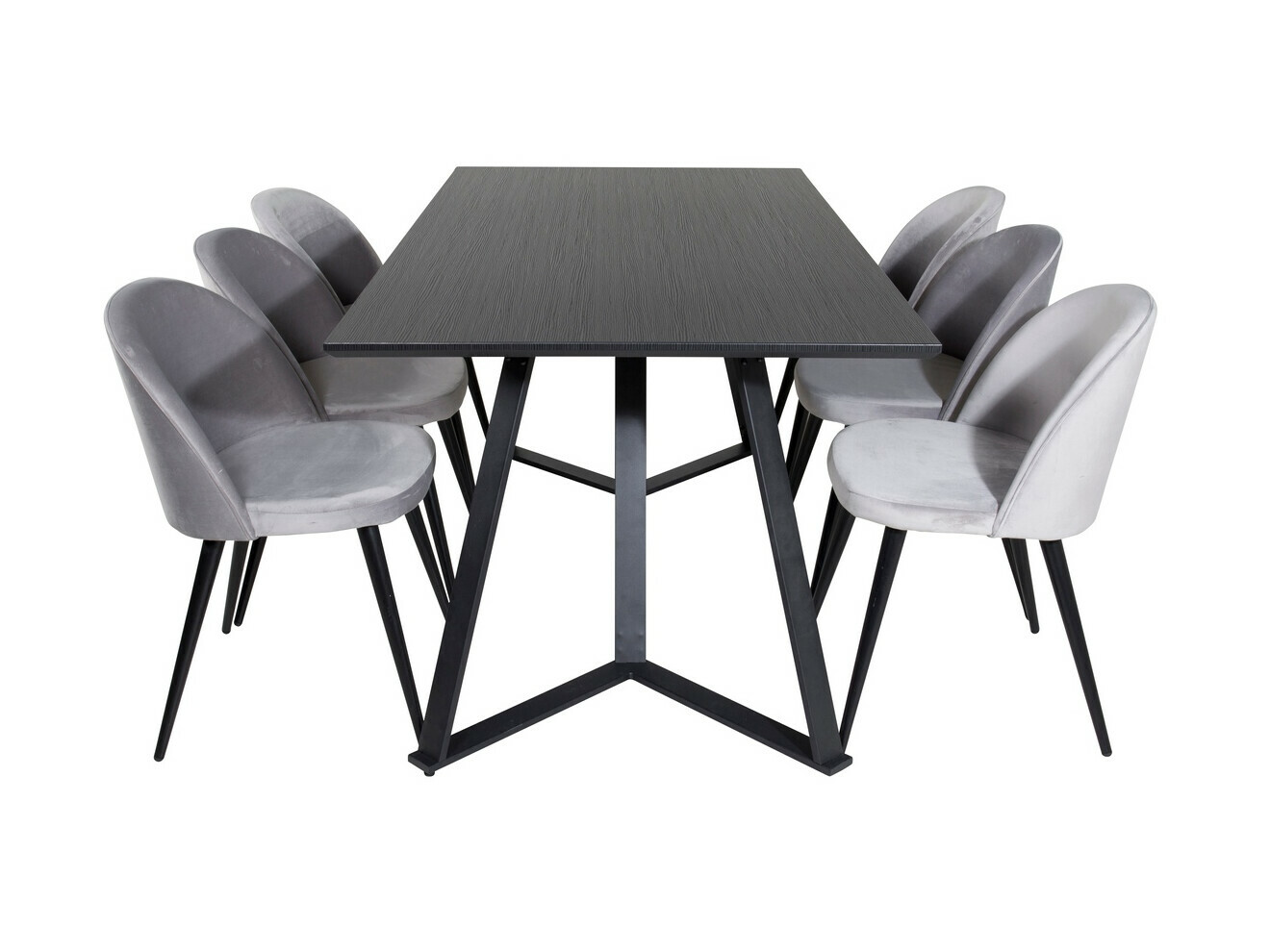 Set de dining Dallas 360 (Gri + Negru)