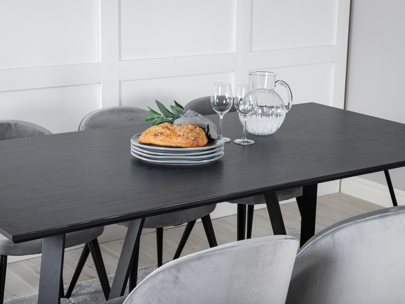 Set de dining Dallas 360 (Gri + Negru)