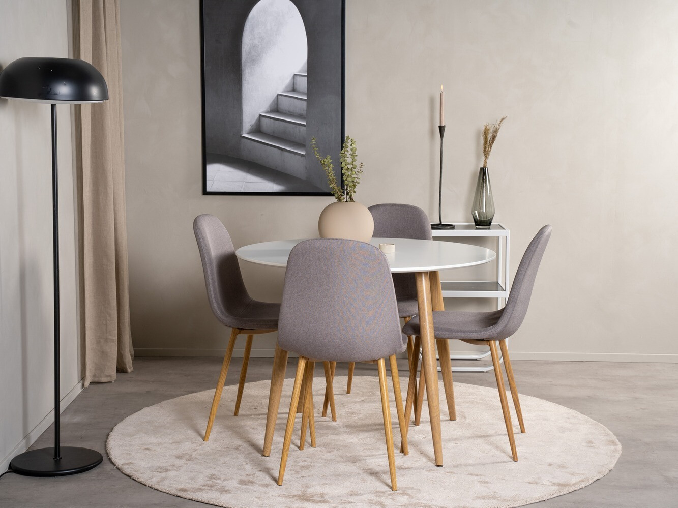 Set de dining Dallas 291 (Gri + Stejar)