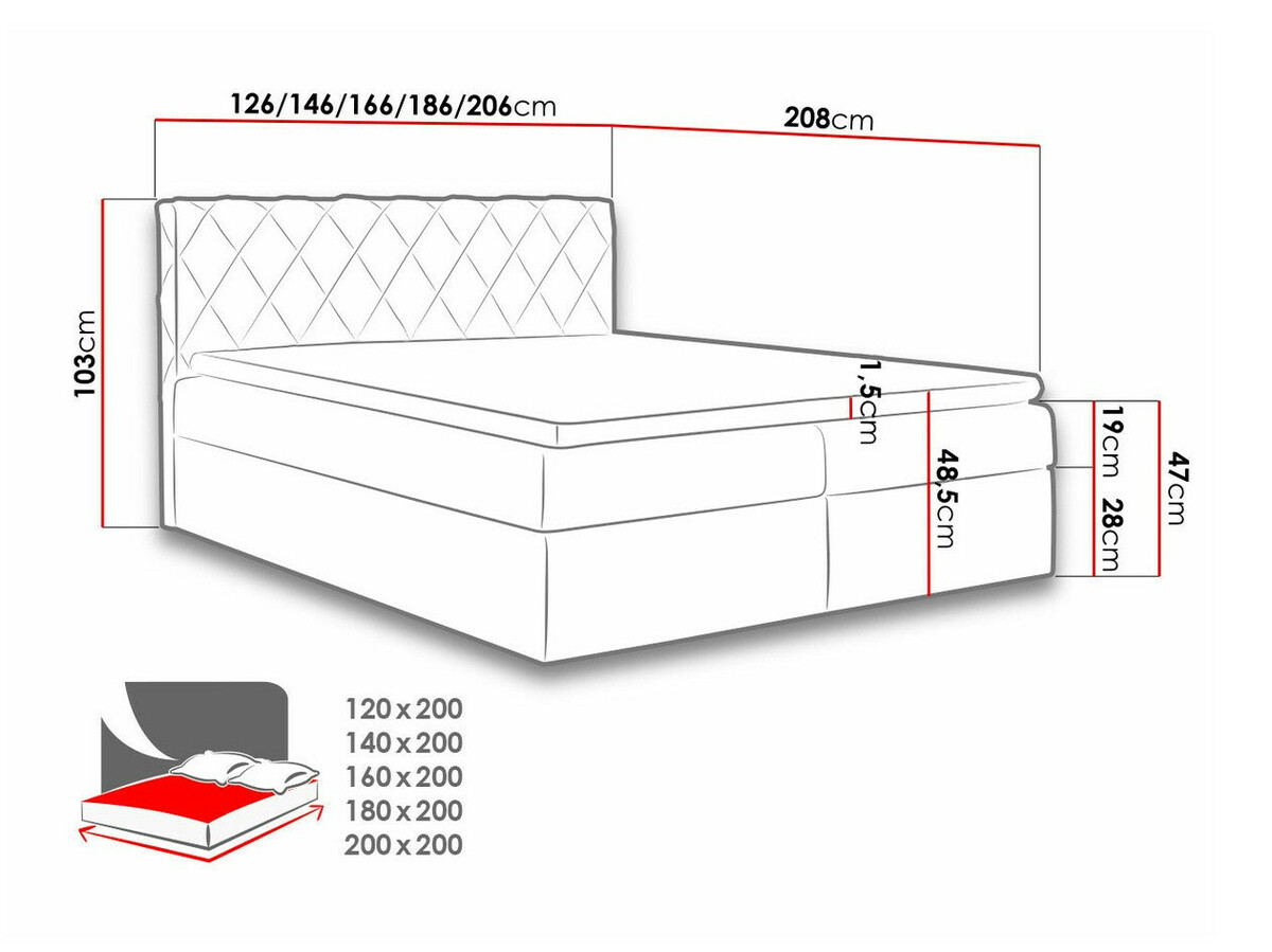 Pat boxspring Genus (Velluto 3)