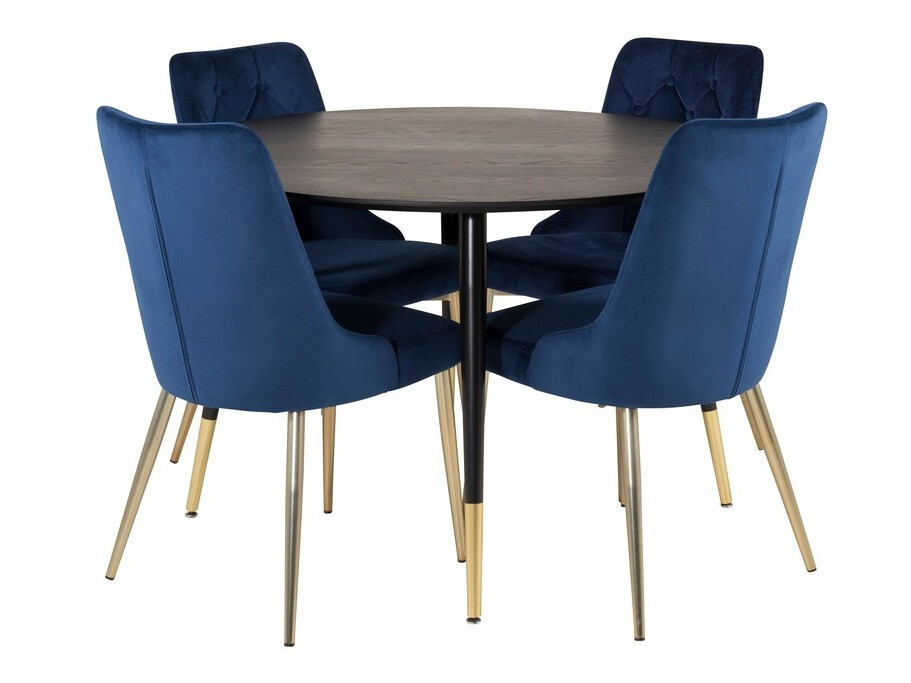 Set de dining Dallas 1178 (Albastru + Auriu)