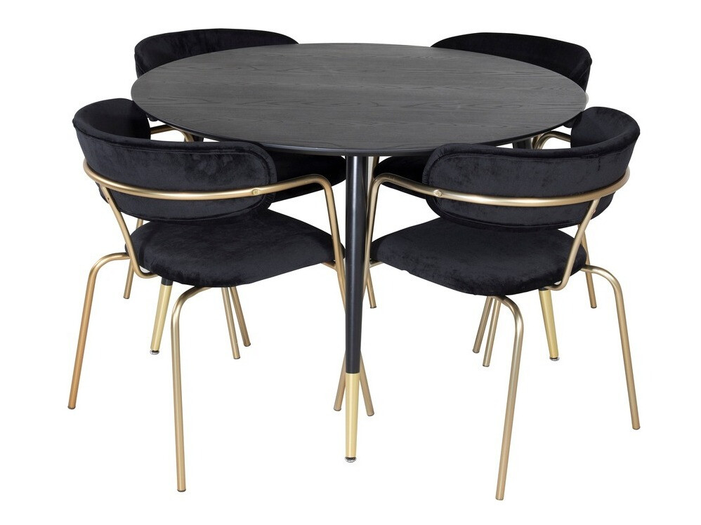 Set de dining Dallas 1180 (Negru + Auriu)
