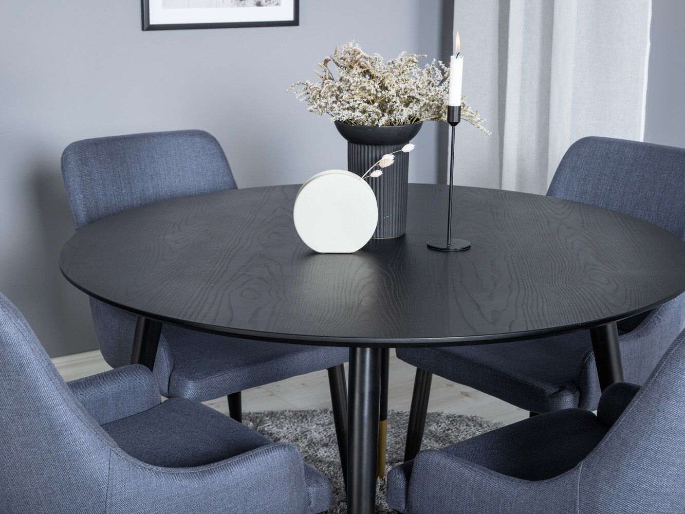 Set de dining Dallas 1181 (Albastru + Negru)