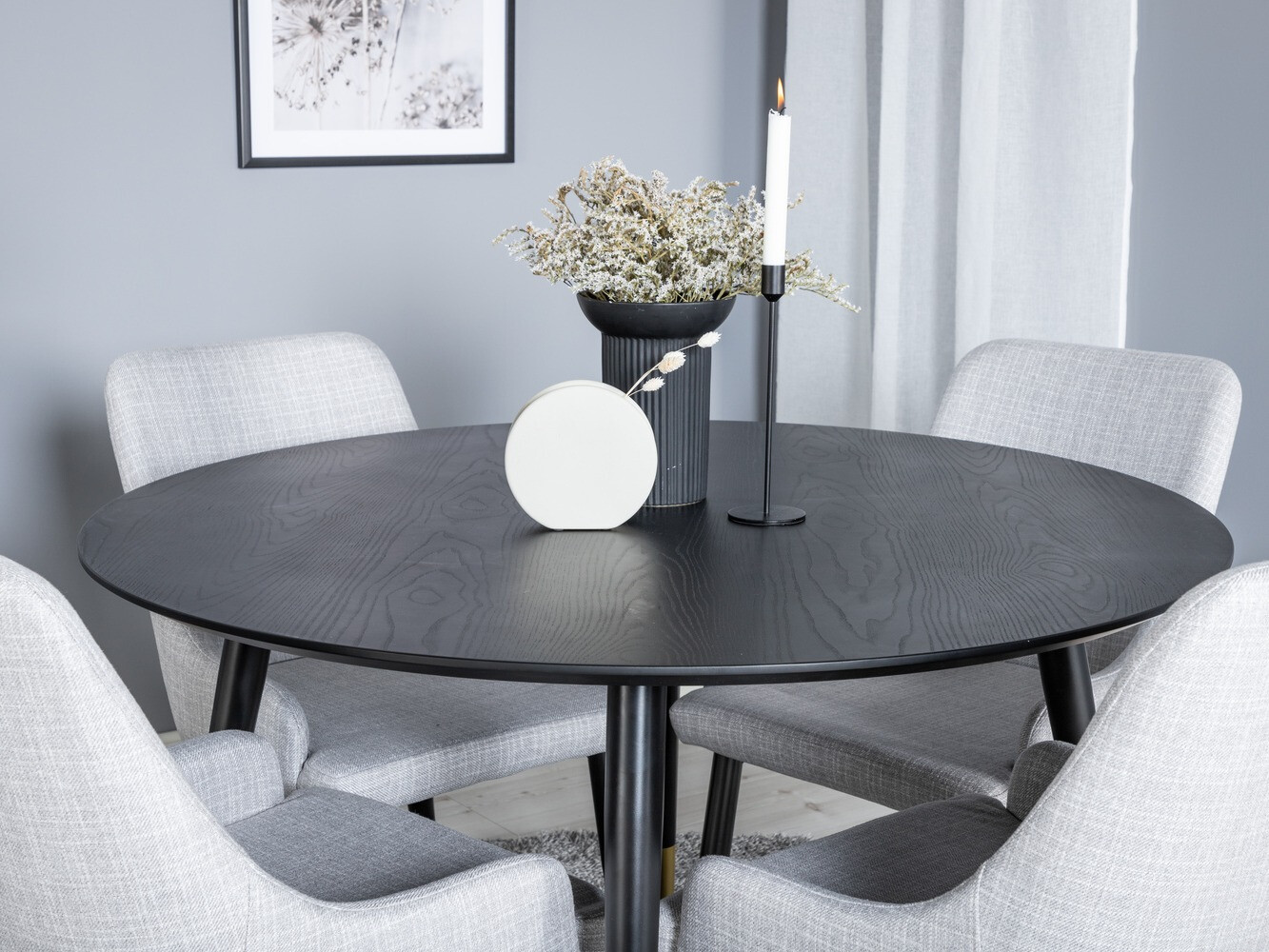 Set de dining Dallas 1181 (Gri + Negru)