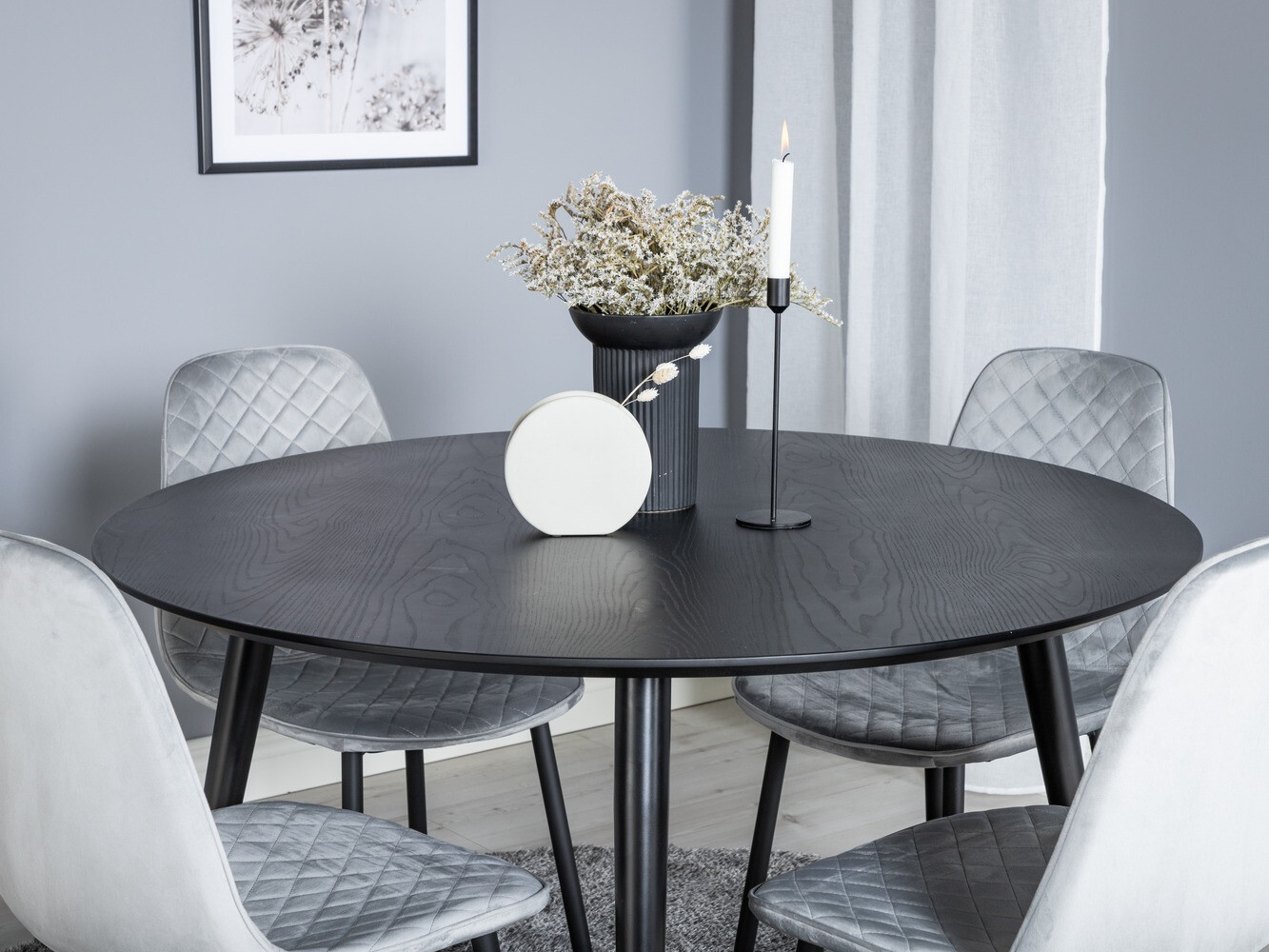 Set de dining Dallas 1183 (Gri + Negru)