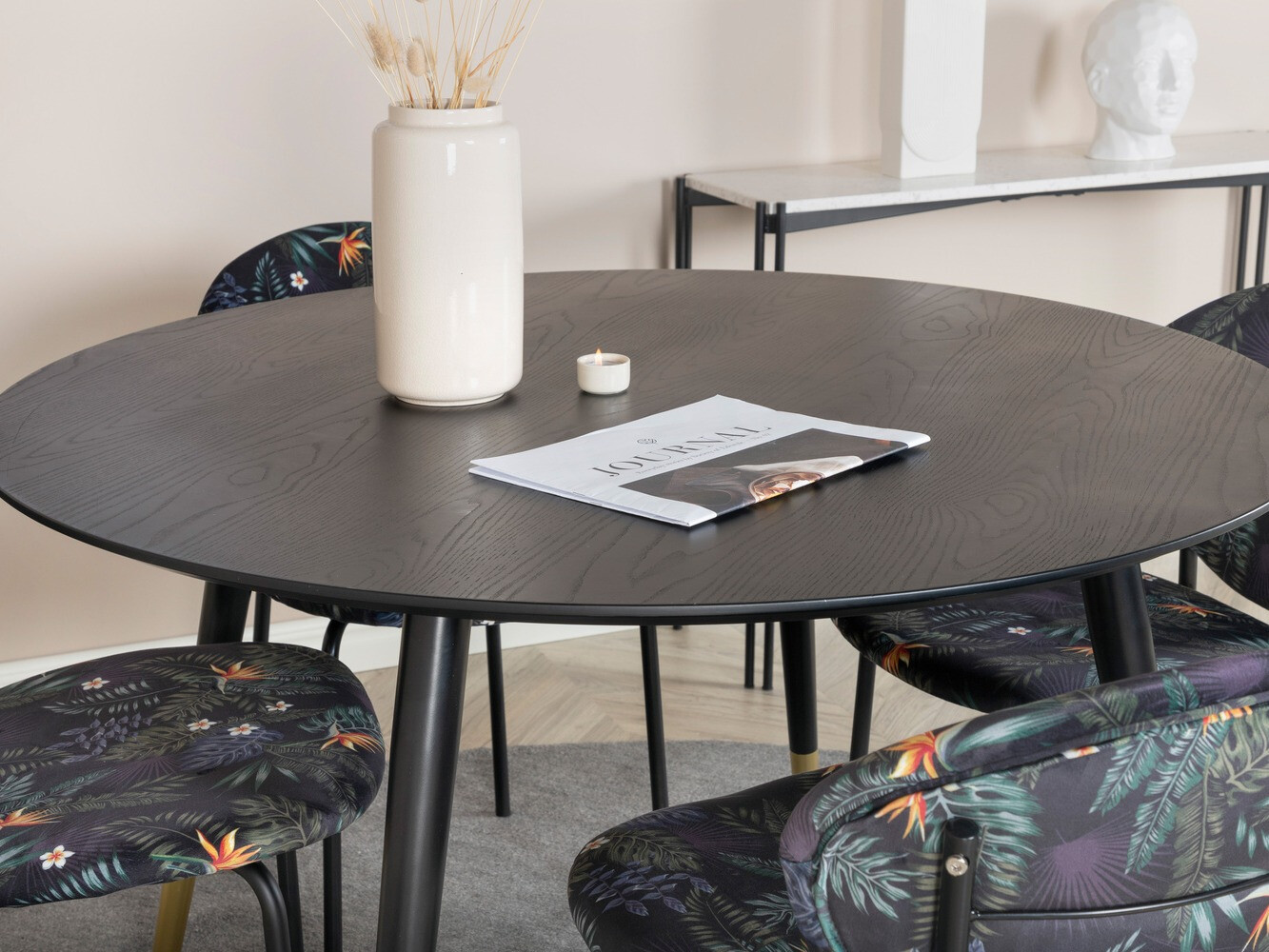 Set de dining Dallas 1186 (Model floral + Negru)