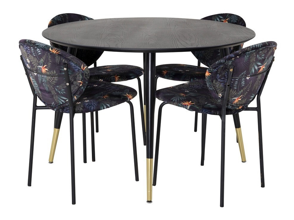 Set de mese Dallas 1186 (Model floral + Negru)