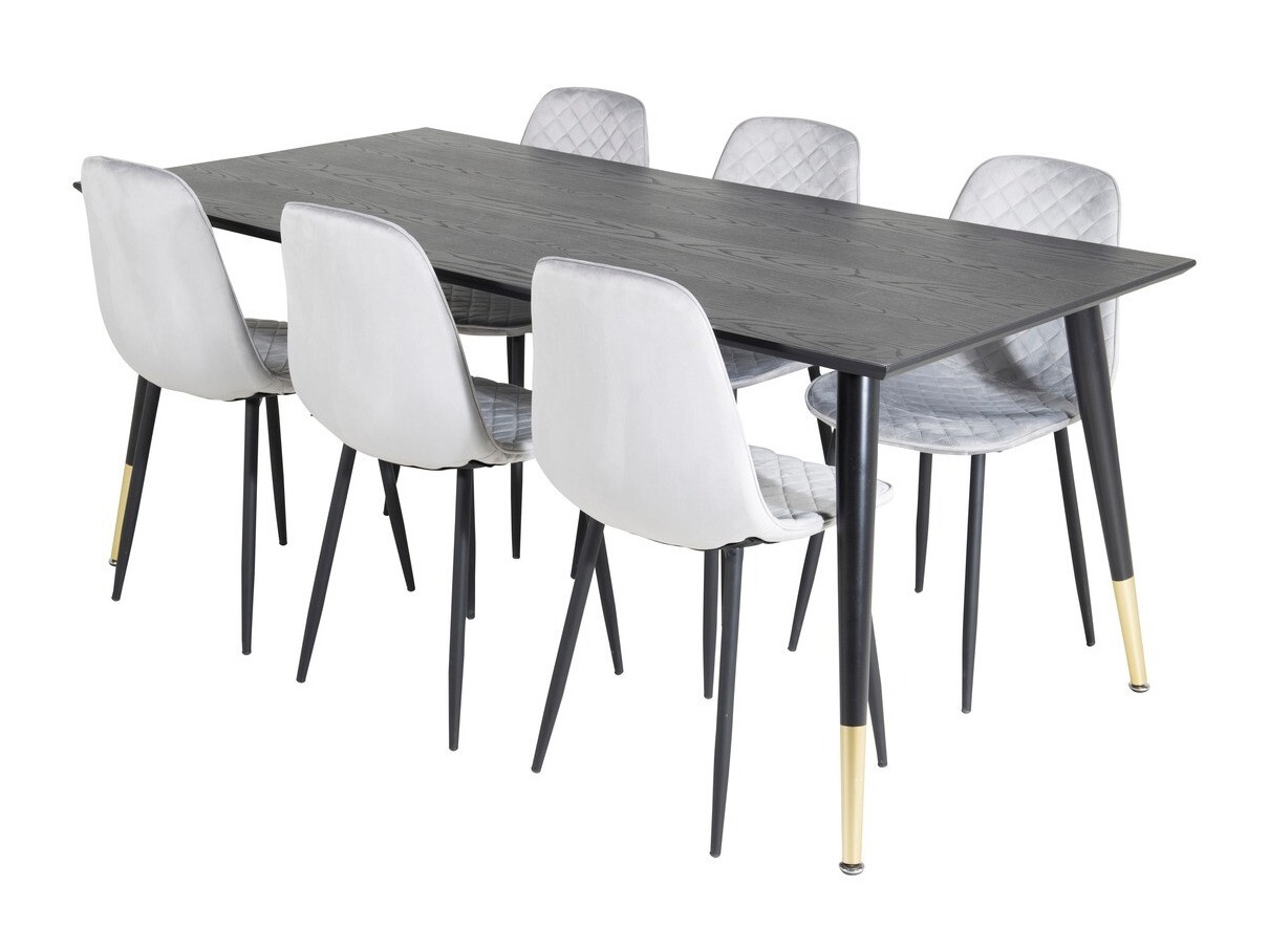 Set de dining Dallas 1259 (Gri + Negru)