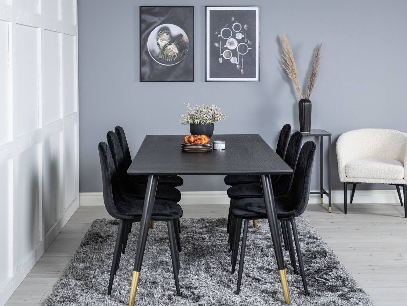 Set de dining Dallas 1259 (Negru)