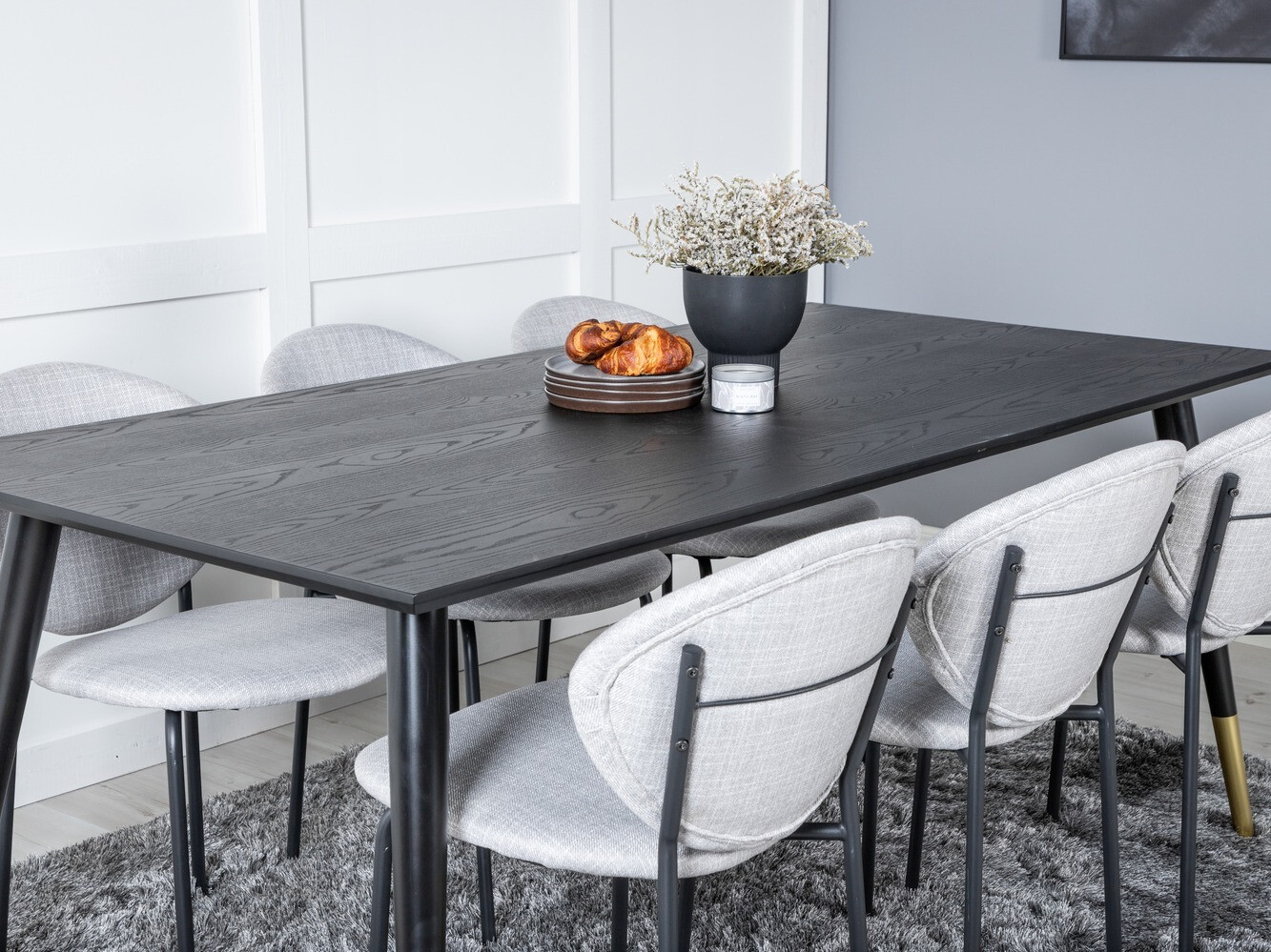 Set de dining Dallas 1260 (Gri + Negru)
