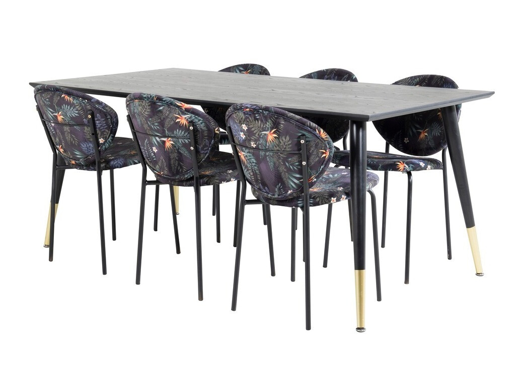 Set de dining Dallas 1260 (Model floral + Negru)