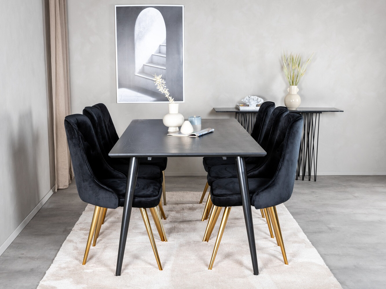 Set de mese Dallas 1336 (Negru + auriu)
