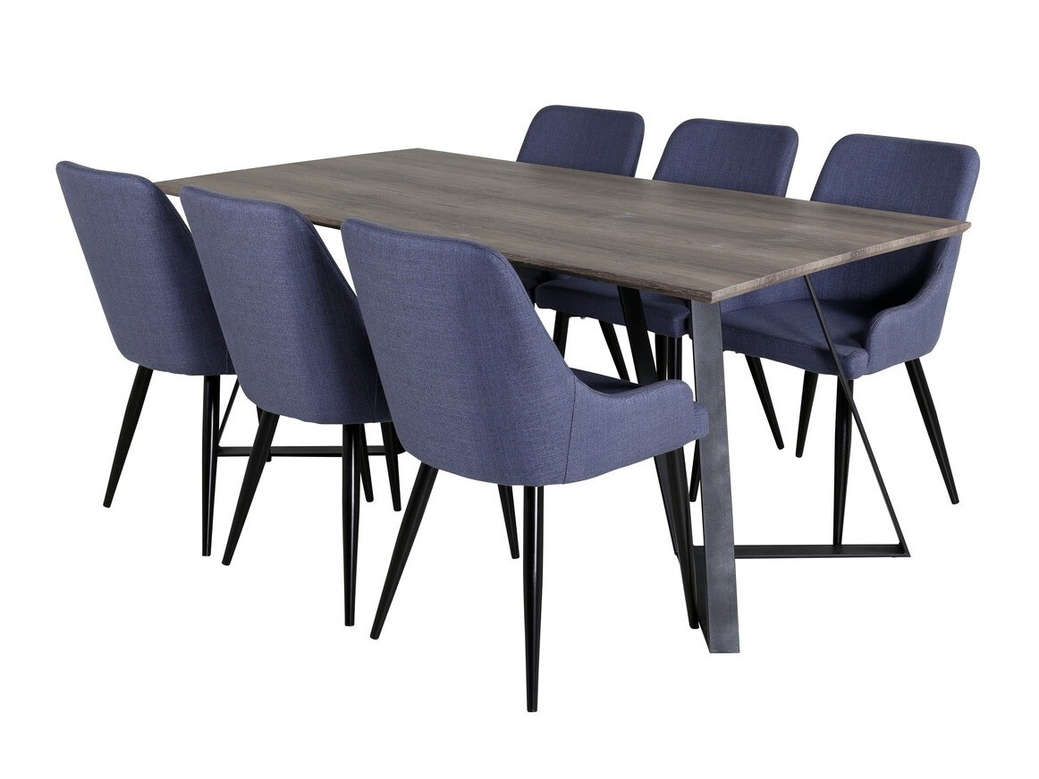 Set de dining Dallas 1345 (Albastru + Negru)