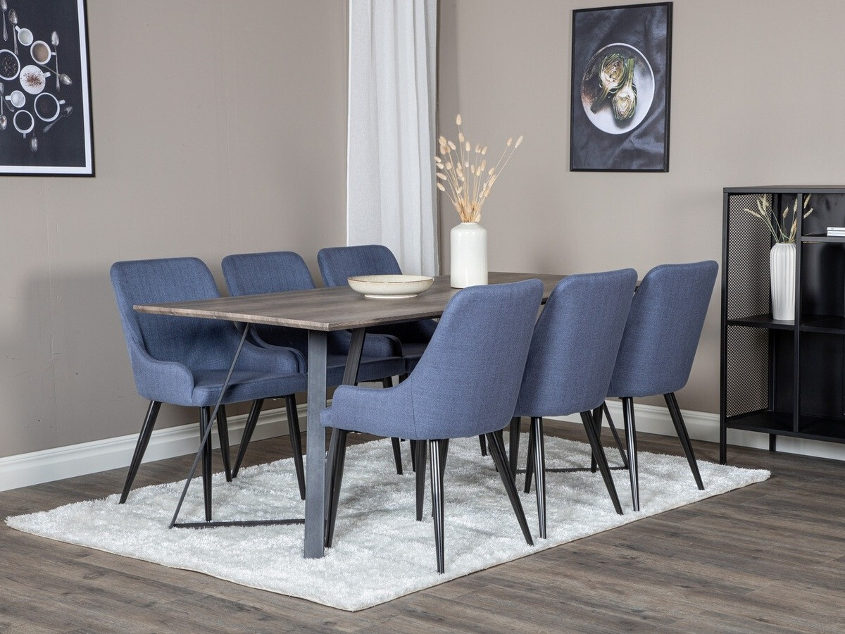 Set de dining Dallas 1345 (Albastru + Negru)