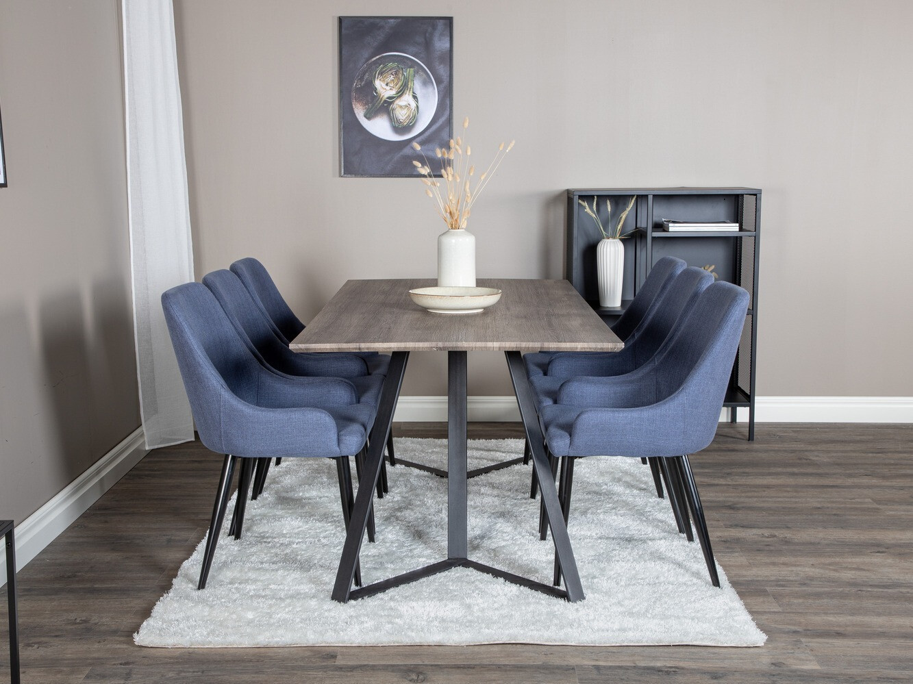 Set de dining Dallas 1345 (Albastru + Negru)
