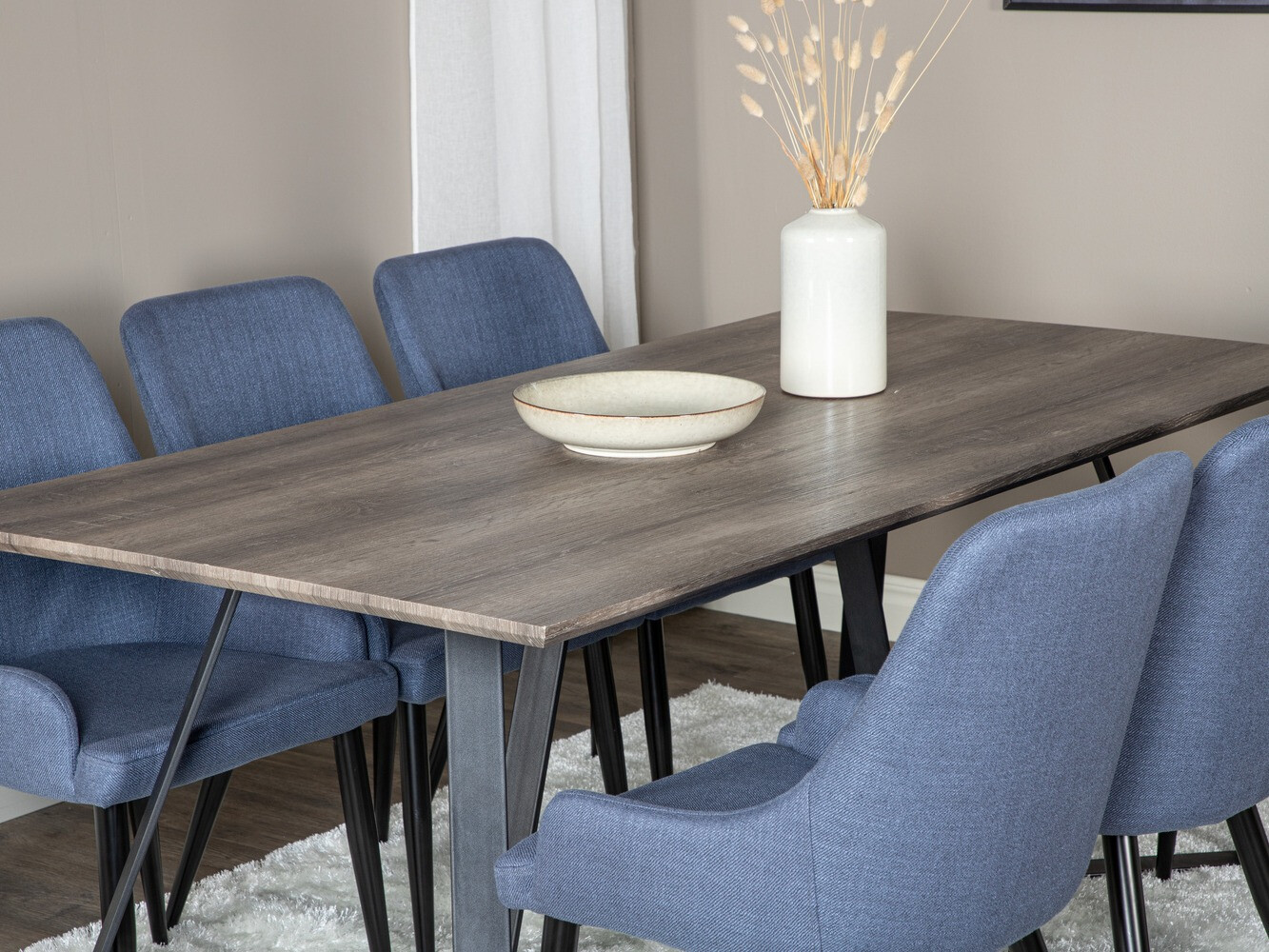 Set de dining Dallas 1345 (Albastru + Negru)