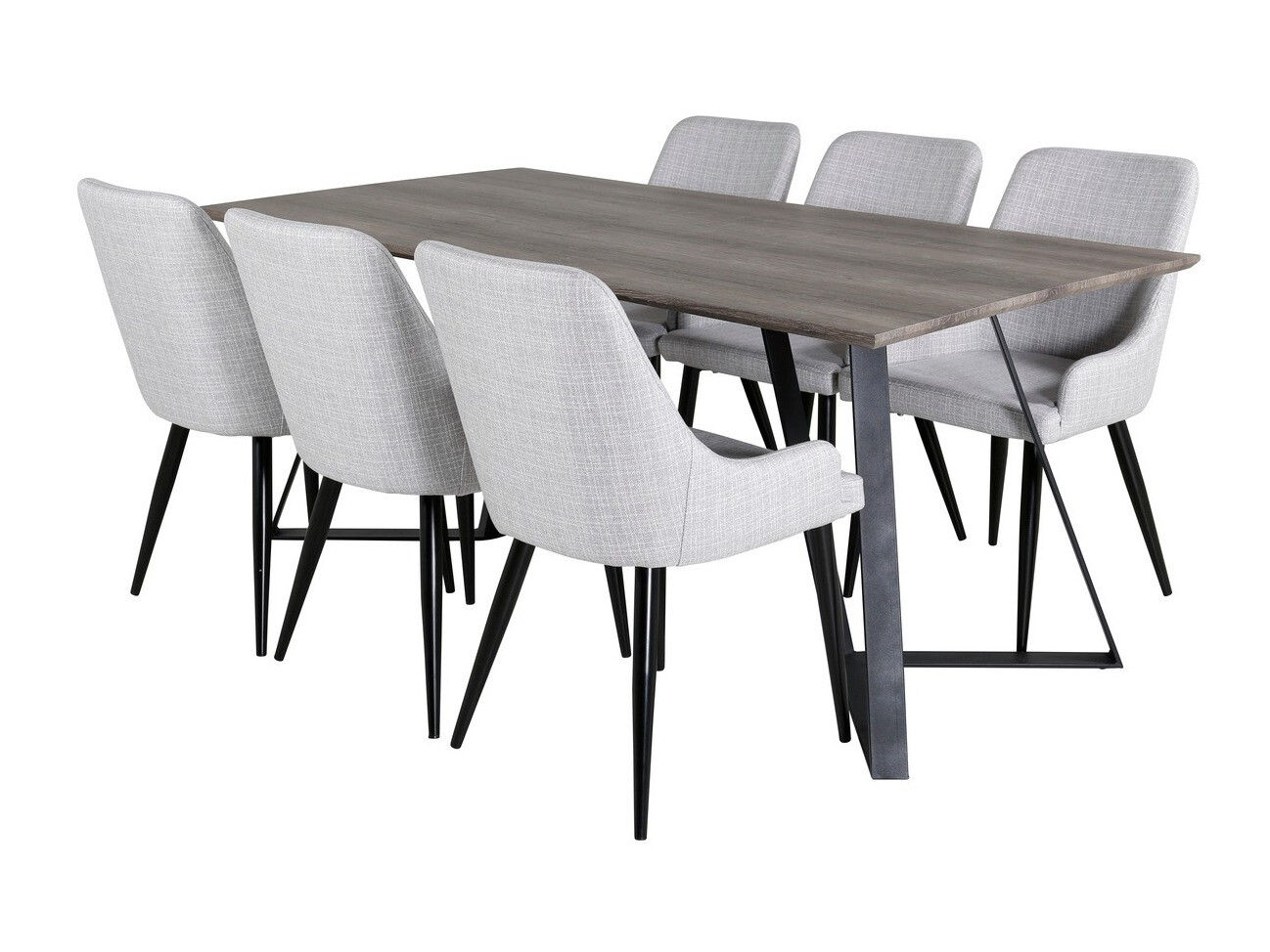 Set de dining Dallas 1345 (Gri deschis + Negru)
