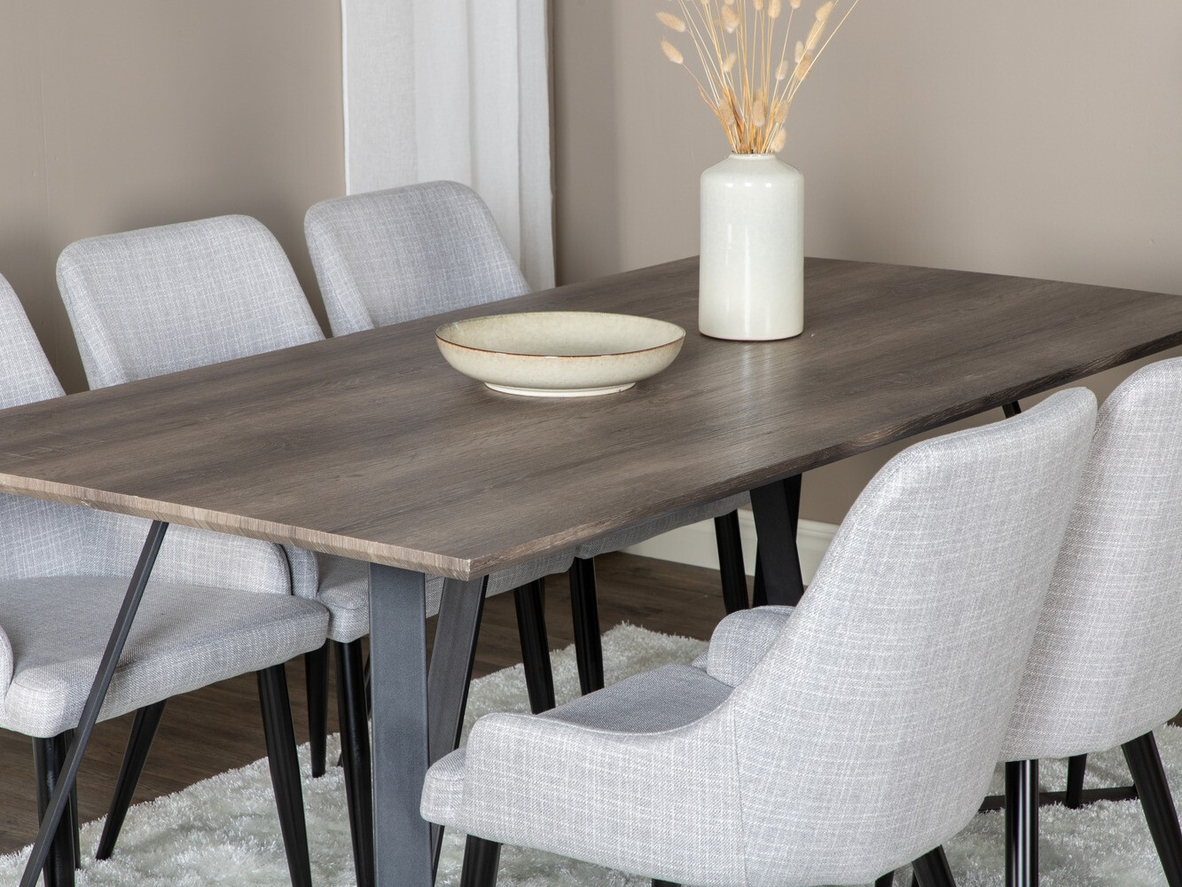 Set de dining Dallas 1345 (Gri deschis + Negru)