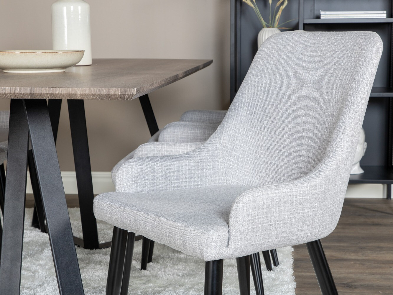 Set de dining Dallas 1345 (Gri deschis + Negru)