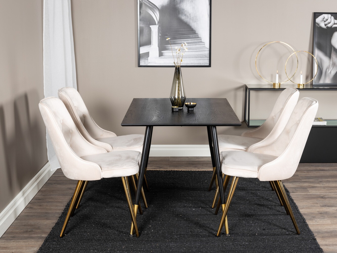 Set de dining Dallas 1673 (Bej + auriu)