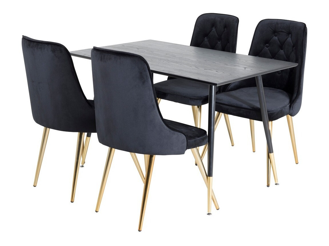 Set de dining Dallas 1673 (Negru + auriu)