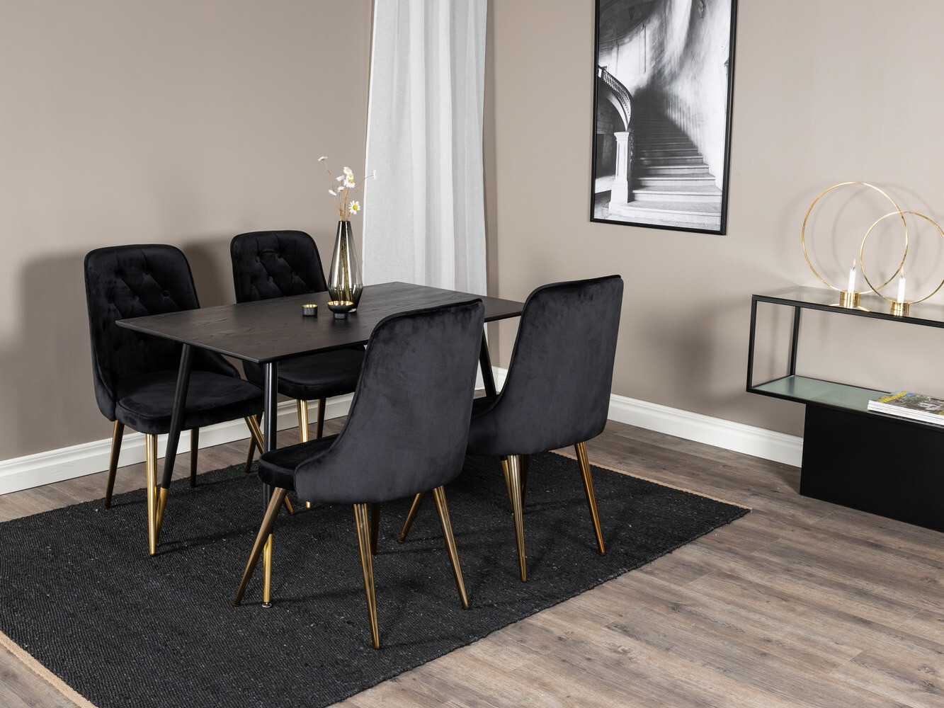 Set de mese Dallas 1673 (Negru + auriu)